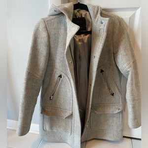 JCrew pea coat with hood